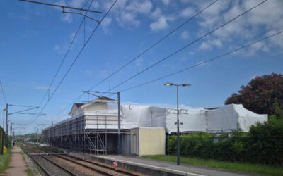 Chantier déplombage charpente d’une gare ferroviaire